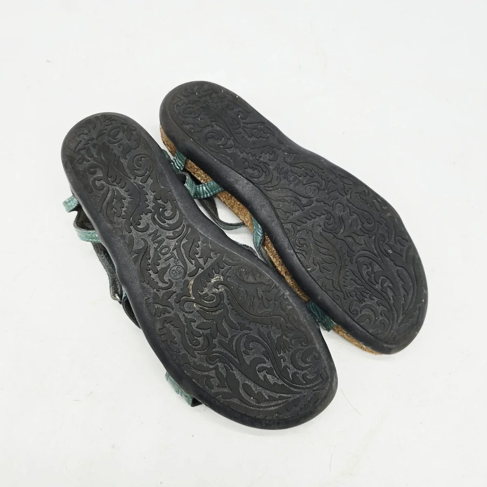 Naot Dorith Sandals Womens Size 5 (36) Leather Strappy Flat Comfort Shoes Teal